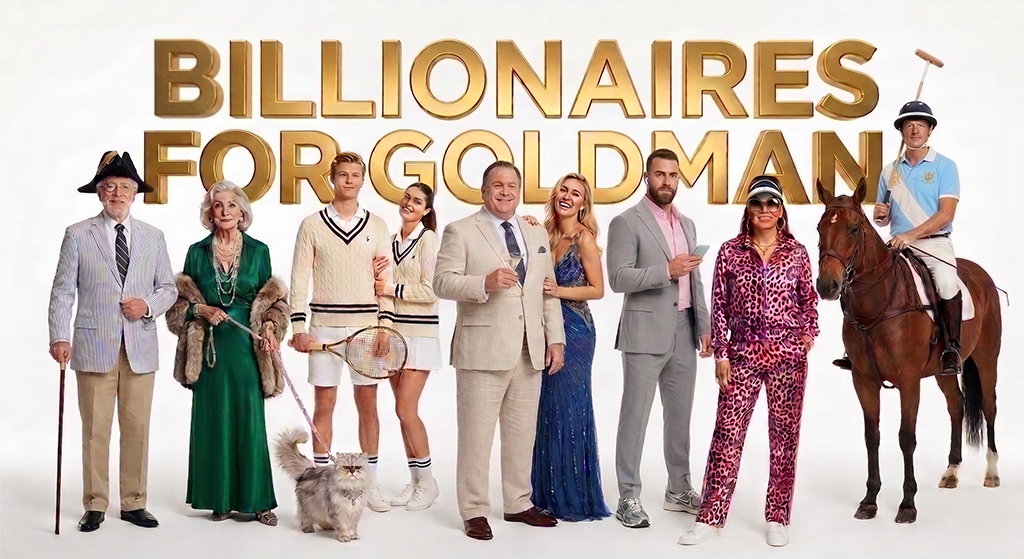 Billionaires for Goldman Cast and Logo